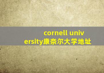 cornell university康奈尔大学地址